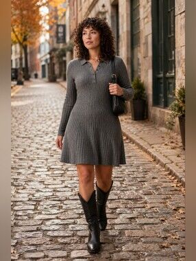 CashSoft Polo Mini grey Dress -